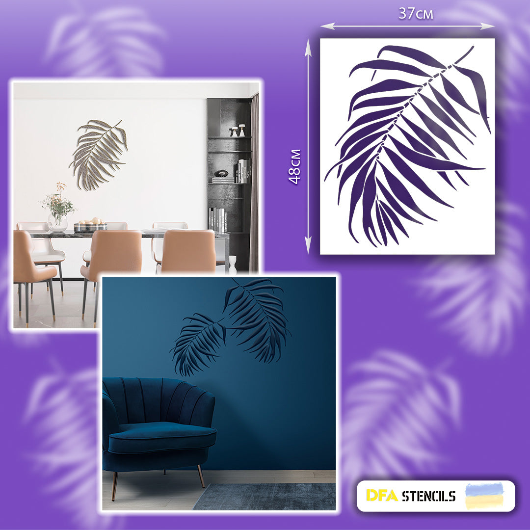 Stencil DFA for decoration Nature Palm leaf for plaster and paint 0.3-1mm (Р00101)