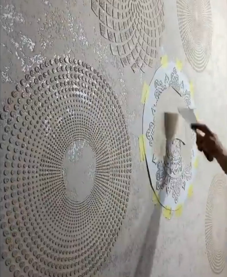 Stencil DFA reusable Round pattern 16 for plaster and paint 0.3-1mm (С00016)