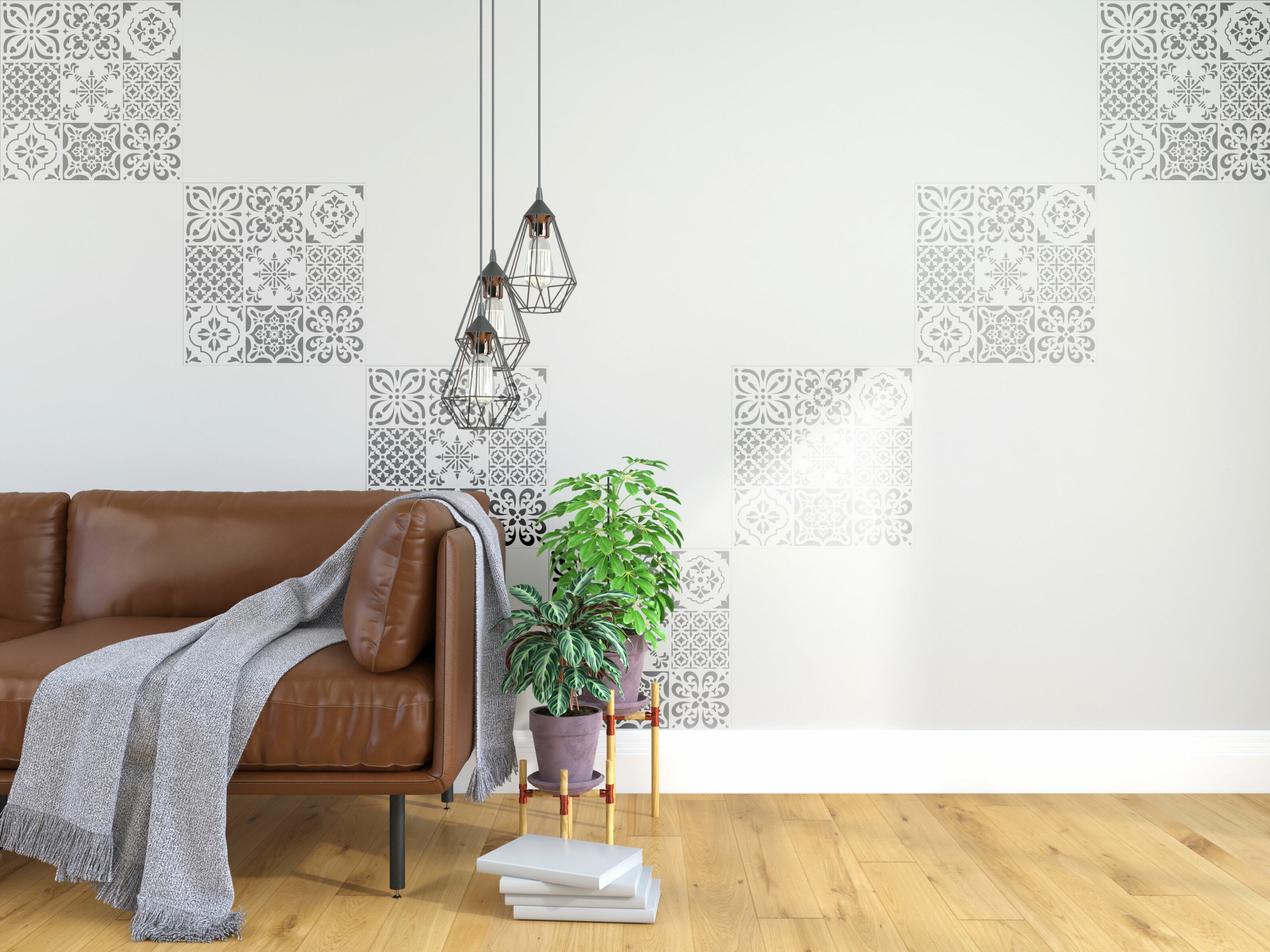 Wall decoration set for plaster and paint 1 DFA stencils (Round pattern 26 + Square pattern 25) 0.3-1 mm (N00001)