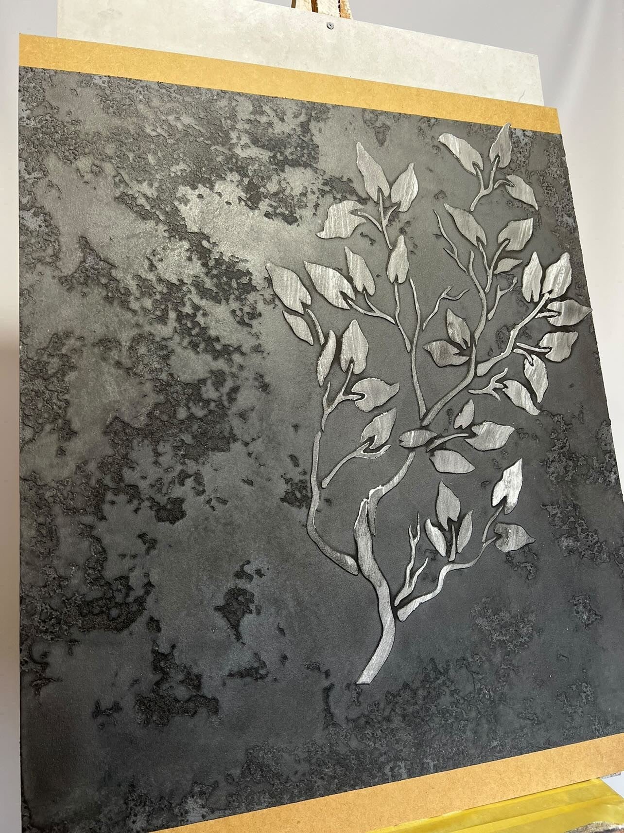 Stencil DFA for decoration Priroda Branch for plaster and paint 0.3-1mm (P00019), 1mm - Under plaster