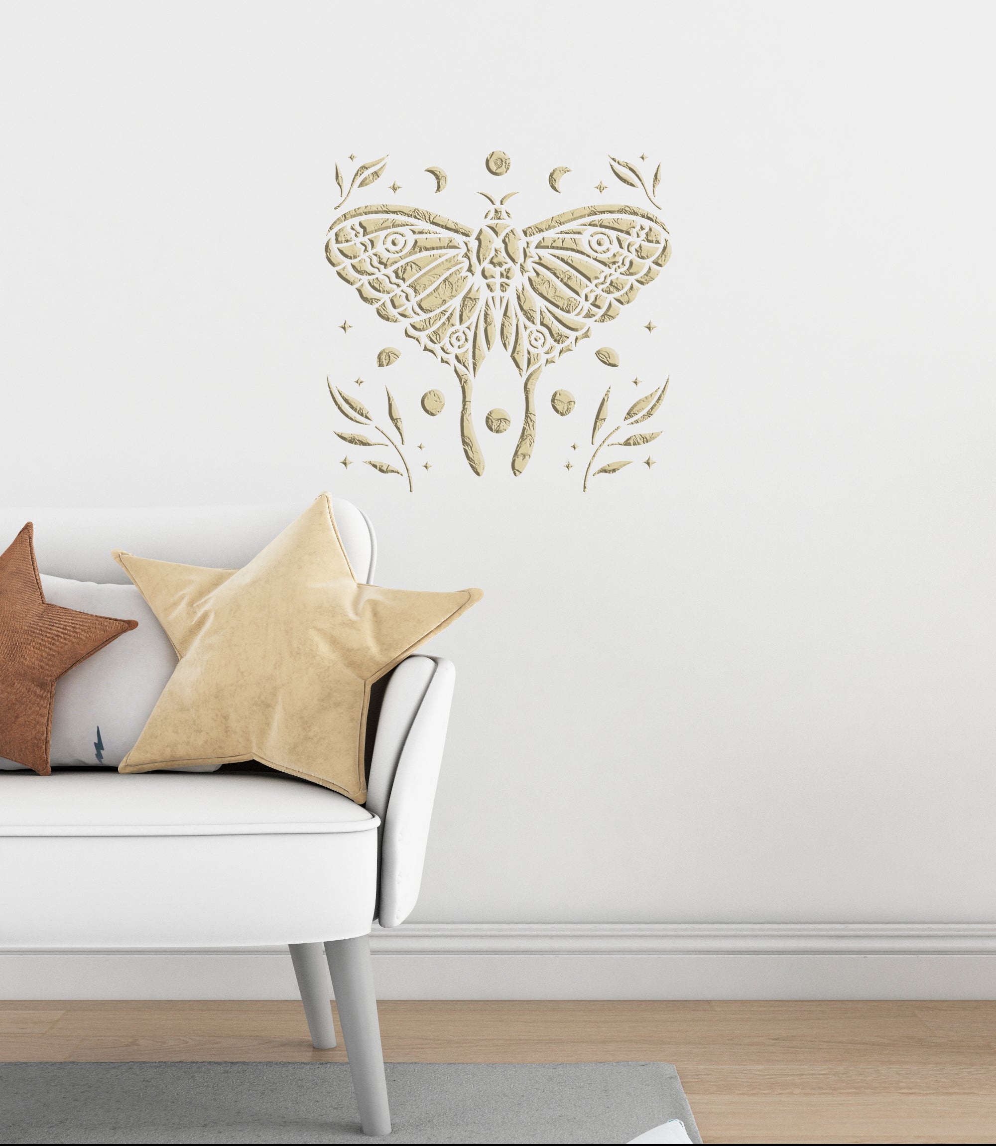 Stencil Butterfly DFA animals for walls for plaster and paint 0.3-1mm (J00040)