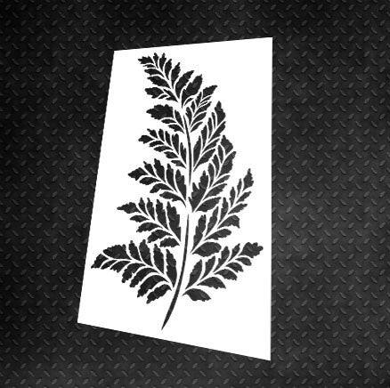 Stencil DFA reusable Nature leaf Fern for plaster and paint 0.3-1mm (P00097), 1mm - Under plaster
