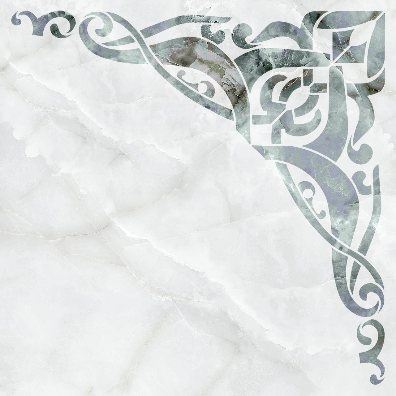 DFA stencil Oriental corner pattern - stylish ornament for walls, doors and furniture 0.3-1 mm (V00084)