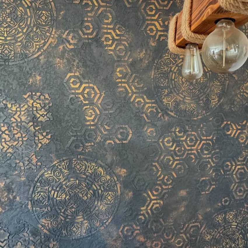 Round patterns - a new aesthetic of decorative plaster with a stencil DFA 0.3-1 mm (С00116)