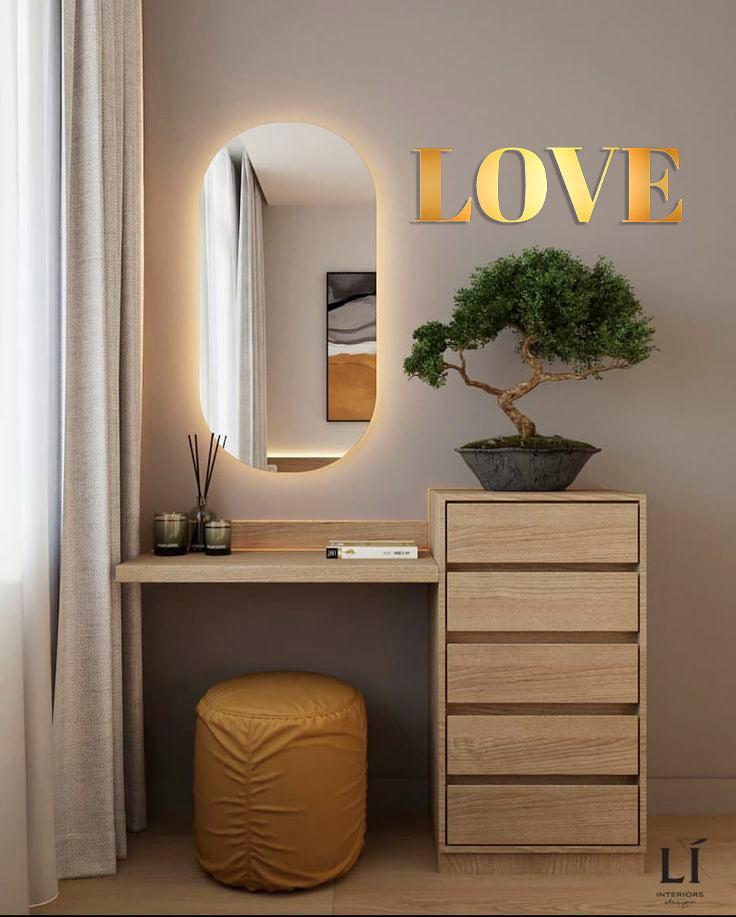 Stylish accent LOVE: DFA mirror decor for modern interior (YA00019)