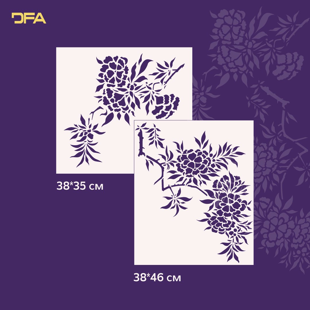 Stencil DFA for walls azalea flower for plaster and paint 0.3-1mm (P00130)