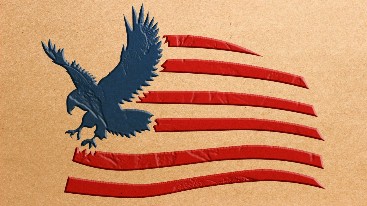 Stencil DFA Eagle flag for plaster and paint 0.3-1mm (X00102)