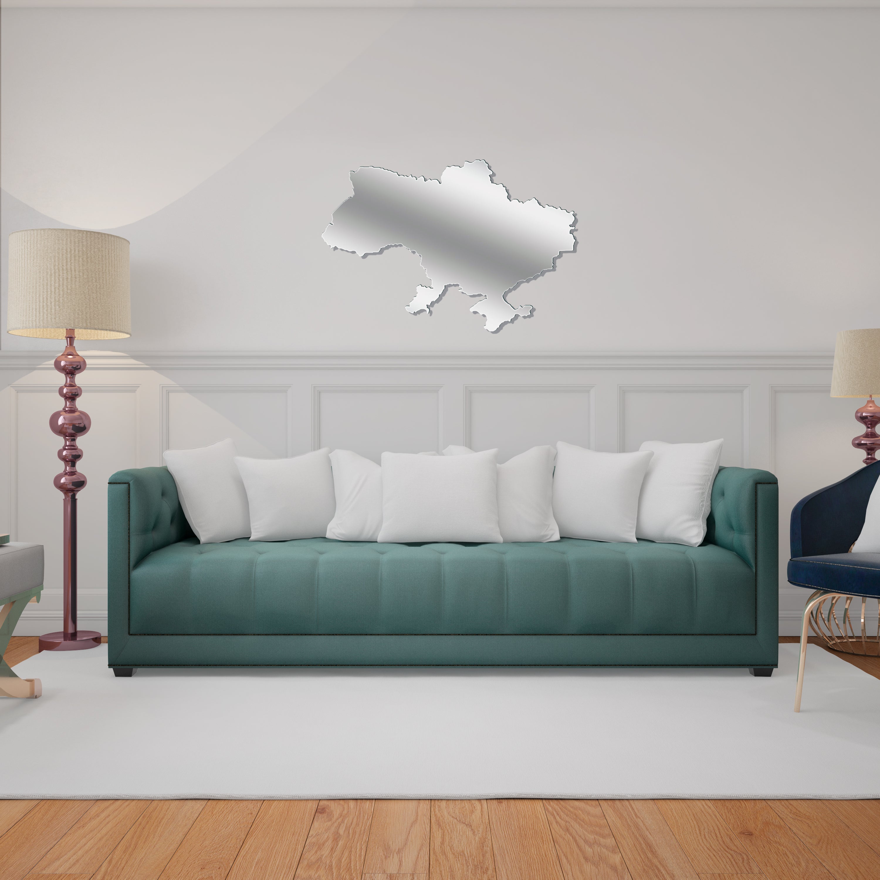 A stylish accent in your interior: Mirror decor Map of Ukraine DFA (YA00042)