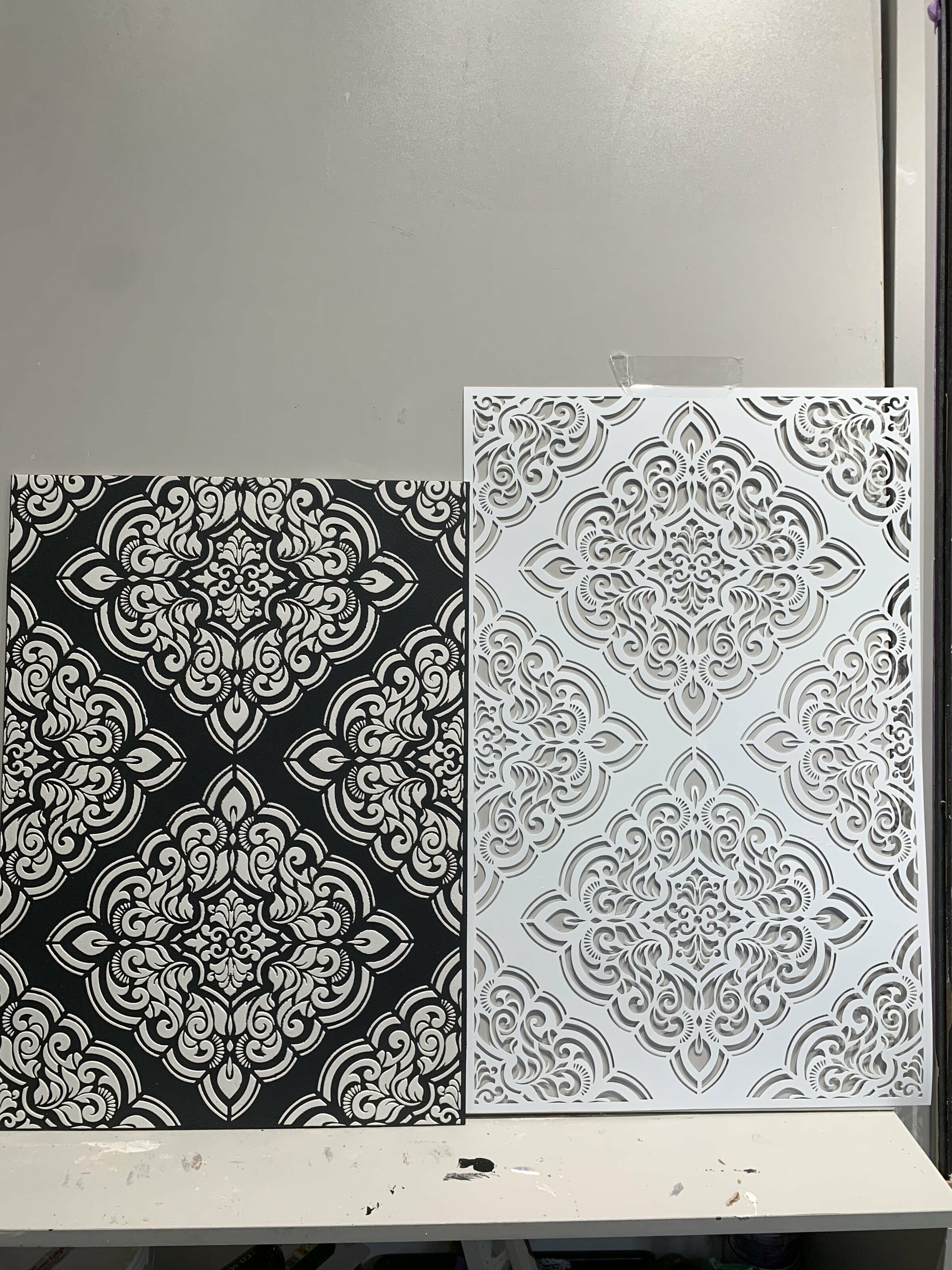 Stencil for decoration DFA Royal Damascus, for putty and paint, 0.3-1mm (D00035)