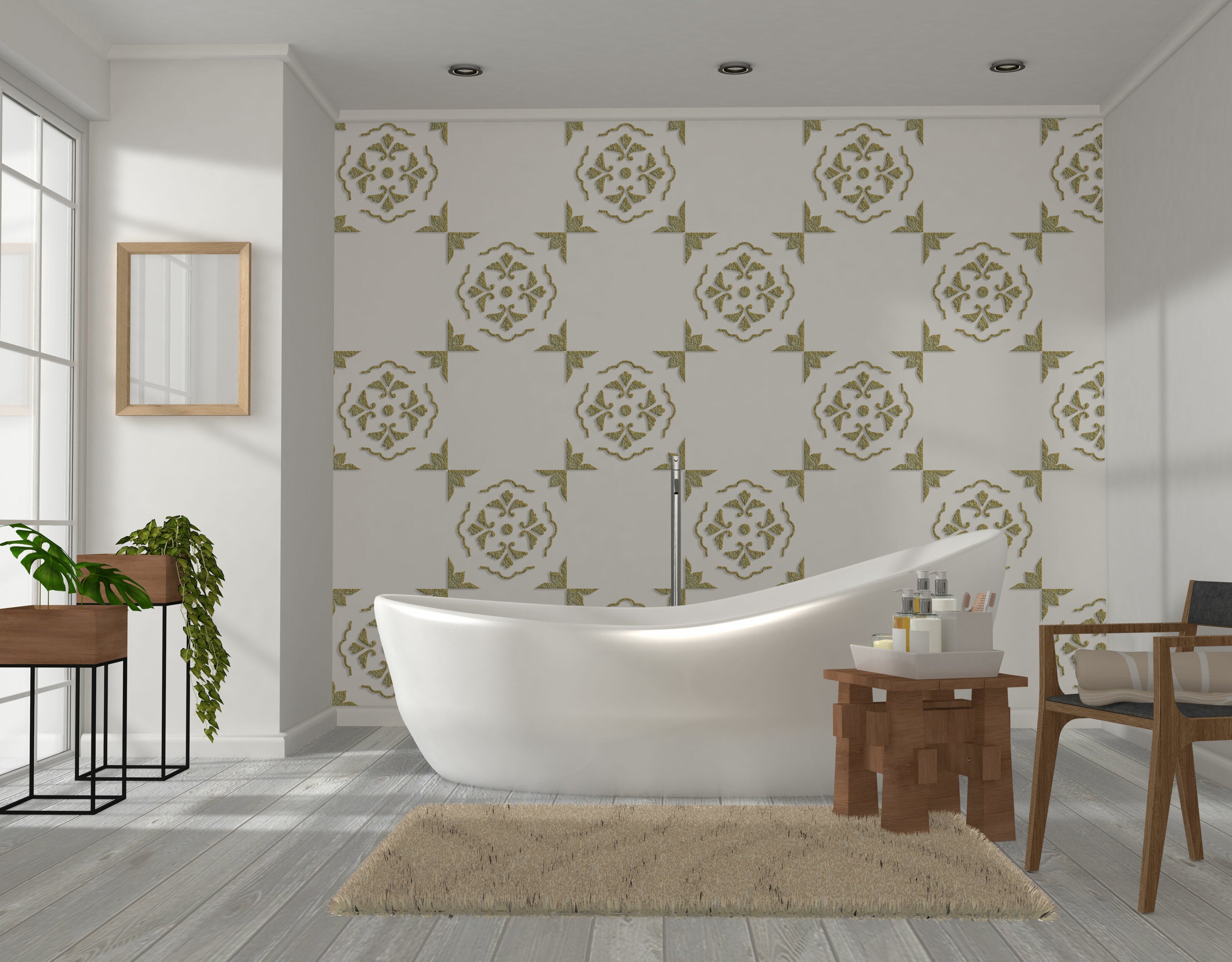 Quality stencil for decoration DFA square pattern, for putty and paint, 0.3-1mm (K00052)