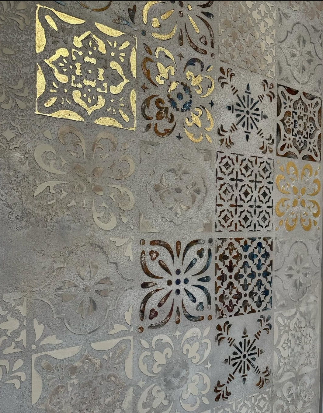 Wall decoration set for plaster and paint 1 DFA stencils (Round pattern 26 + Square pattern 25) 0.3-1 mm (N00001)