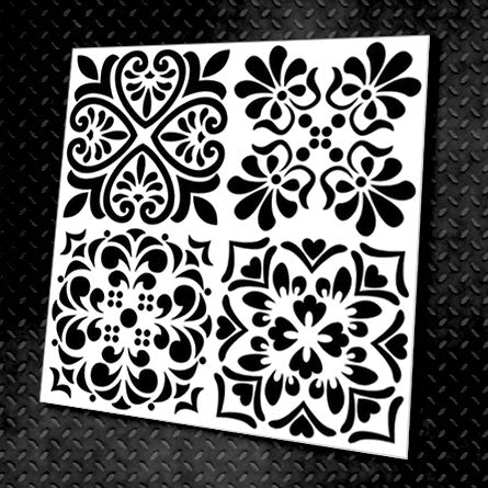 Reusable stencil for decoration DFA square pattern, for putty and paint, 0.3-1mm (K00033)
