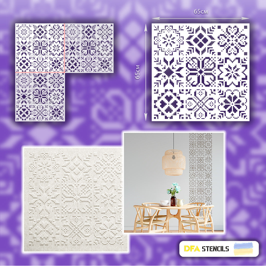 DFA Vyshyvanka stencil for plaster and paint 0.3-1mm (Z00058)