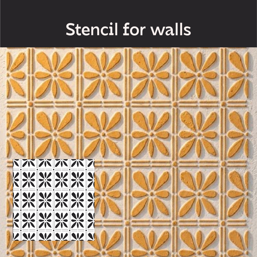 Square Patterns for Vibrant Interiors: DFA 0.3–1 mm Decorative Stencil (K00138)