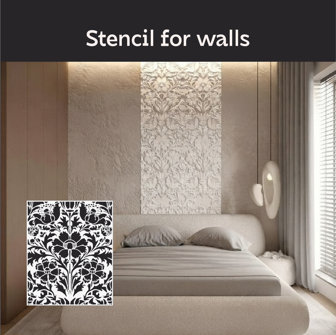 DFA Reusable Stencil "Nature" for Plaster and Paint 0.3–1 mm – William Morris Collection (P00185)