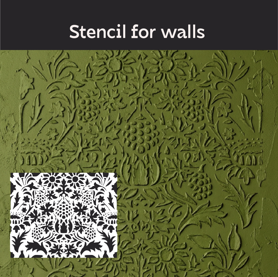 DFA Reusable Stencil "Nature" for Plaster and Paint 0.3–1 mm – William Morris Collection (P00191)