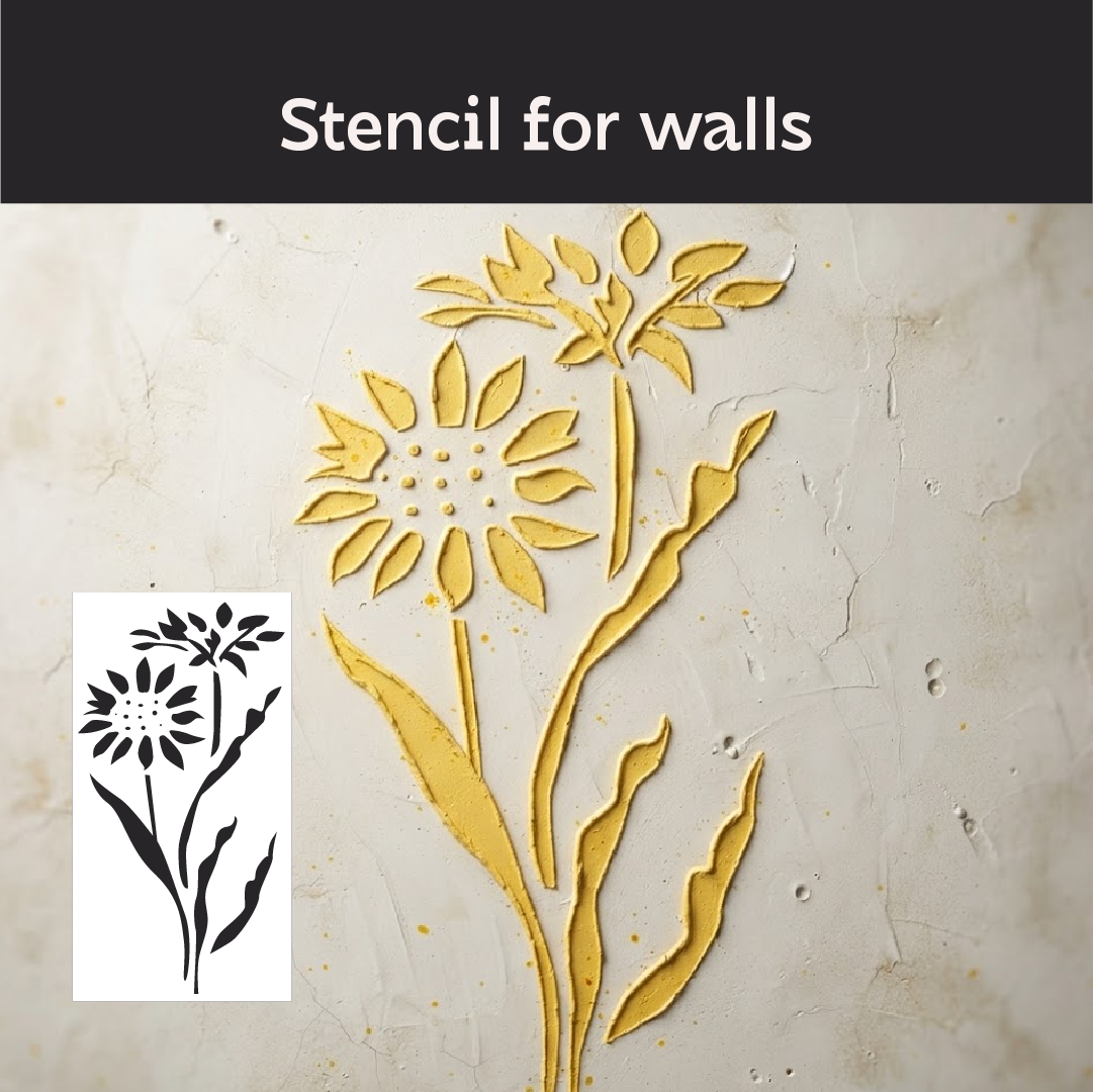DFA "Flower" Stencil for Decoupage on Interior Decor Items (P00203)