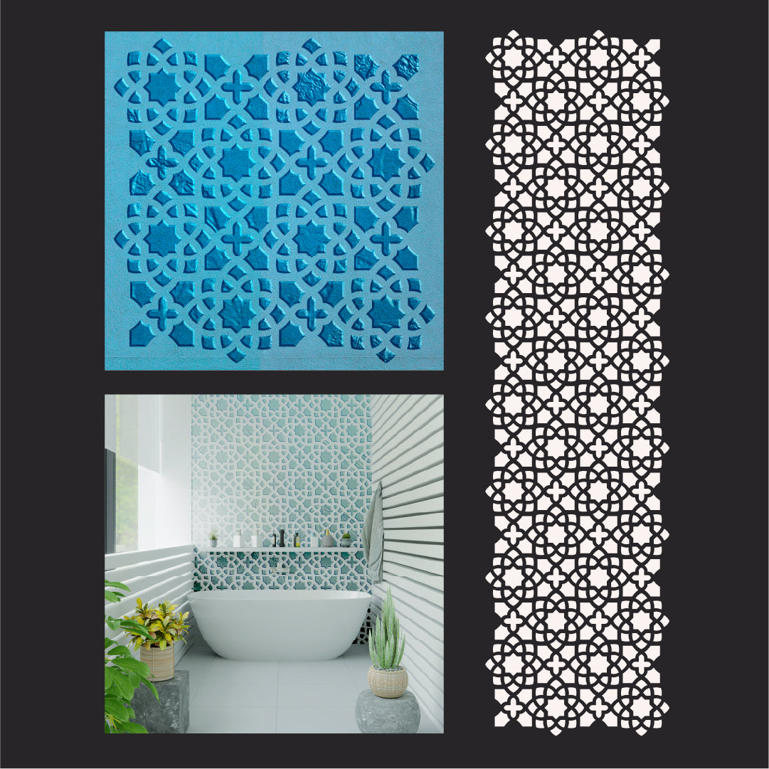 Elegant Oriental Ornament: DFA Stencil for Exquisite Decor 0.3-1mm (V00080)
