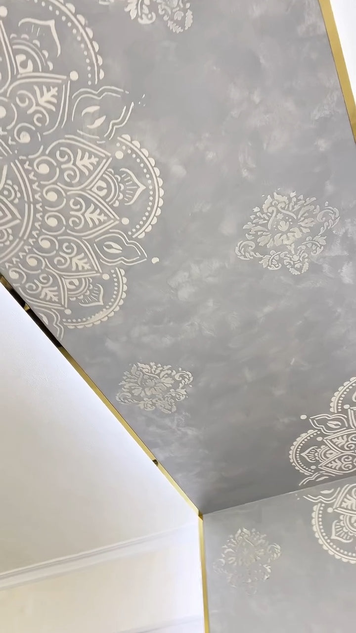 Set of 2 DFA Damask and Round Mandala Stencils: Spectacular Interior Decor 0.3-1 mm (N00140)