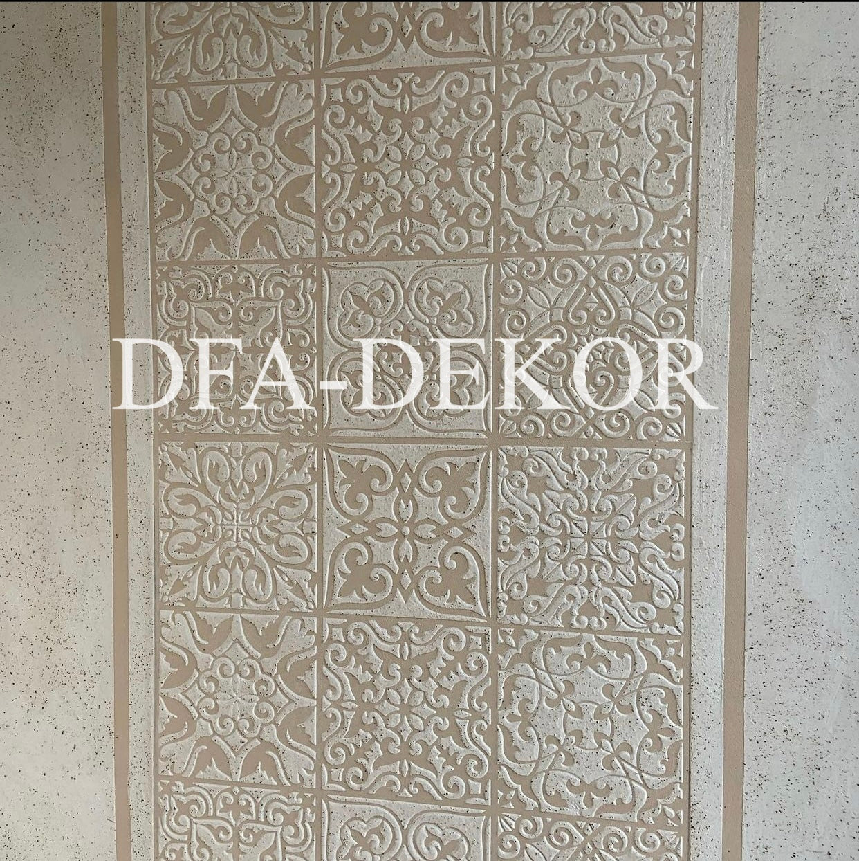 Wall decoration set for plaster and paint 6 Stencils DFA (Square pattern 6 + Round pattern 56 + Damask 11) 0.3-1 mm (N00006)