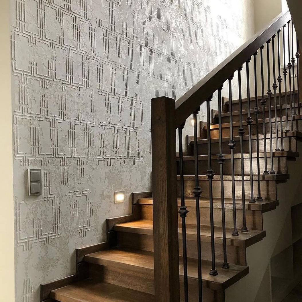 Easy application of geometric patterns with the stencil DFA Geometry for paint and plaster 0.3-1 mm (G00021)
