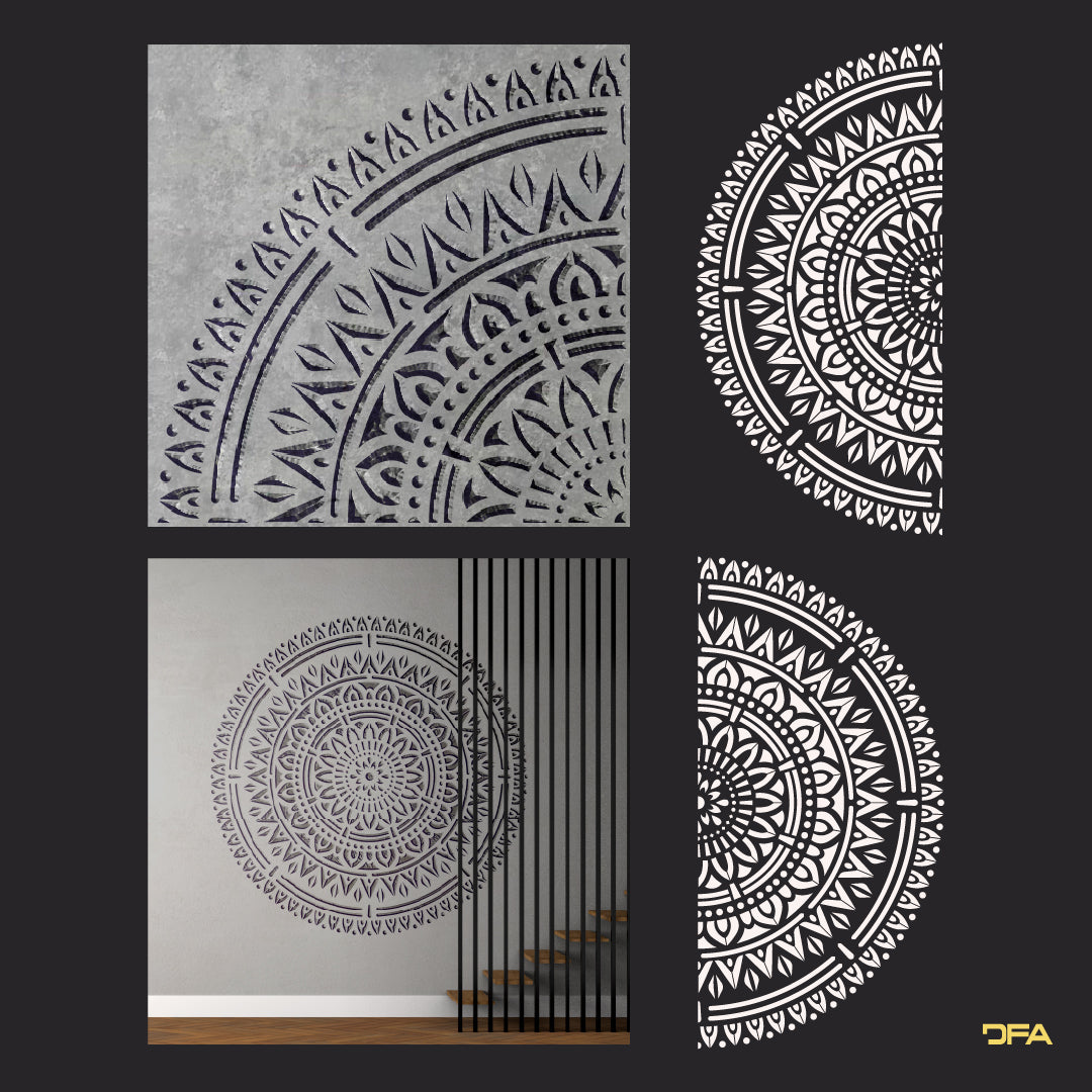 Stencil DFA reusable Round pattern for plaster and paint 0.3-1mm (С00097), 1mm - For plaster