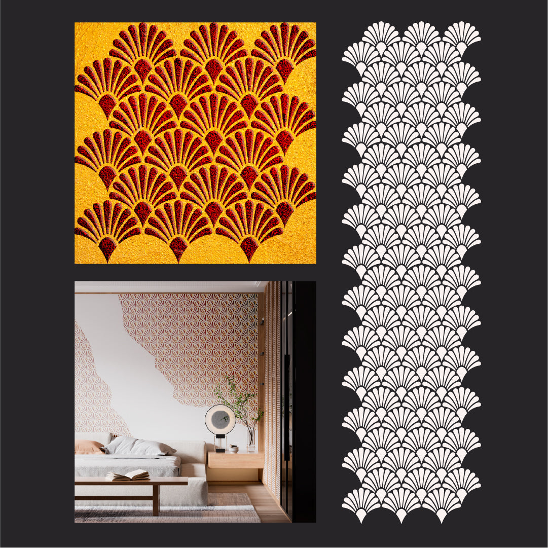 Create an oriental flavor: reusable stencil DFA for plaster 0.3-1 mm (V00081)