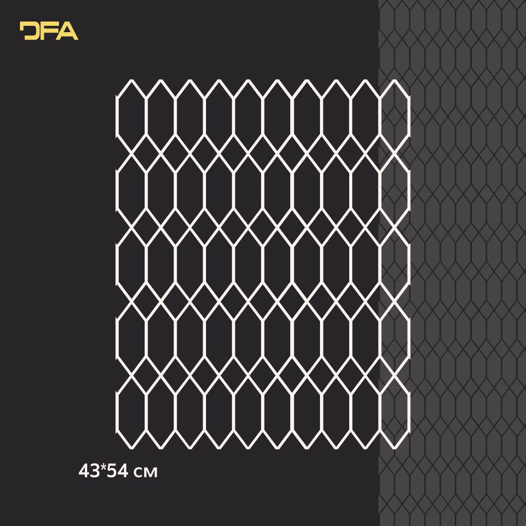 Reusable stencil DFA for decorative plaster and paint Oriental pattern 0.3-1mm (V00054)