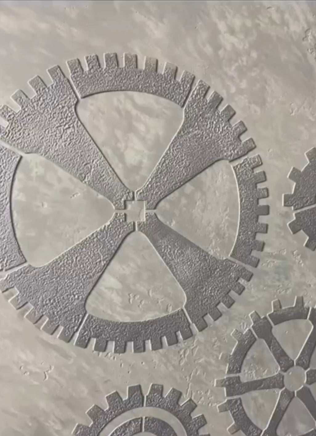 Gears on the walls - a stylish accent with a stencil DFA Loft 0.3-1 mm (L00011-d)