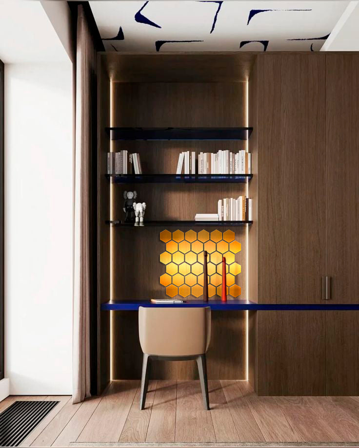 DFA Honeycomb Mirror Decor: A Modern Geometric Accent for Any Space, 18pcs/36pcs (YA00028)