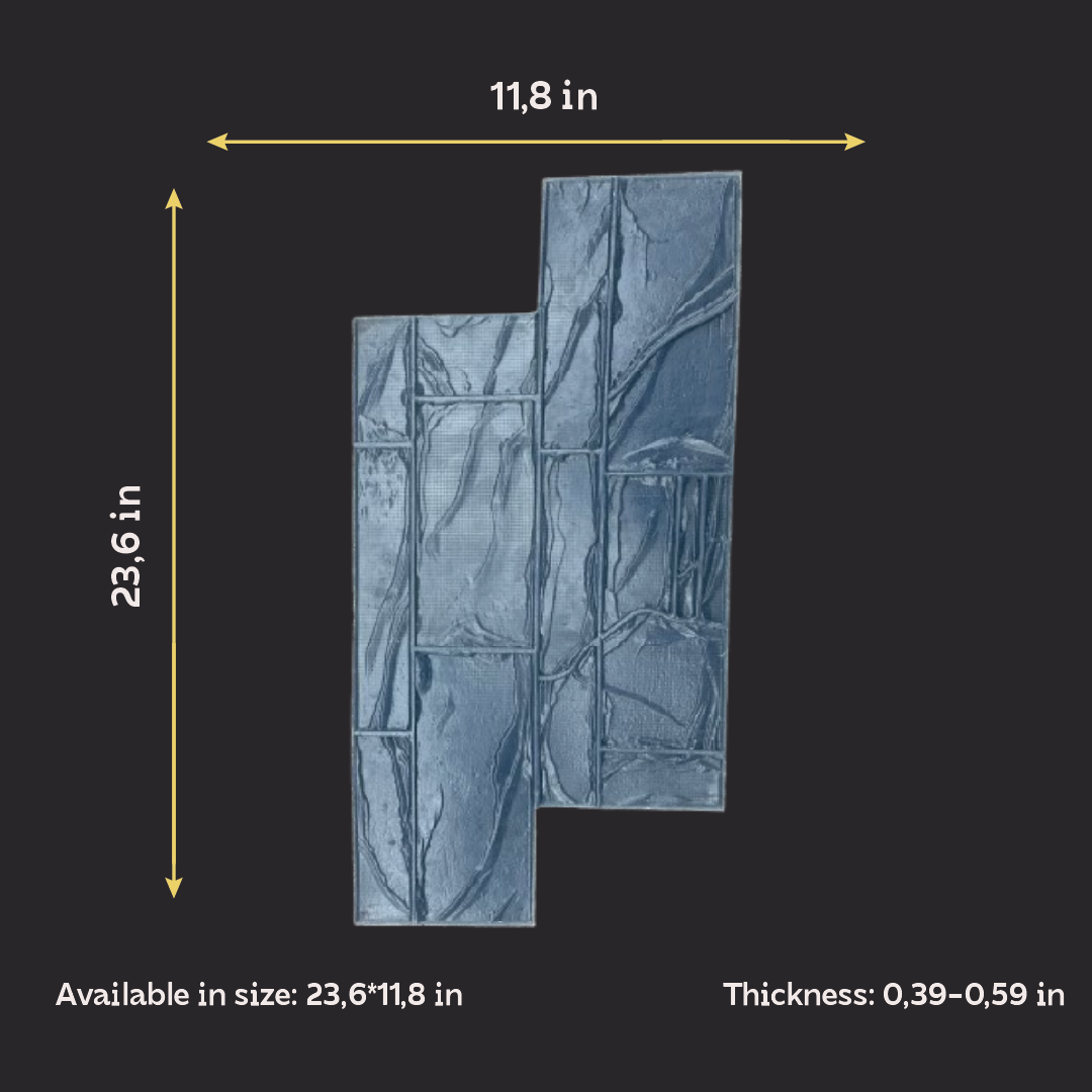 Silicone impression for decoration decorative stone (clinker) W00033