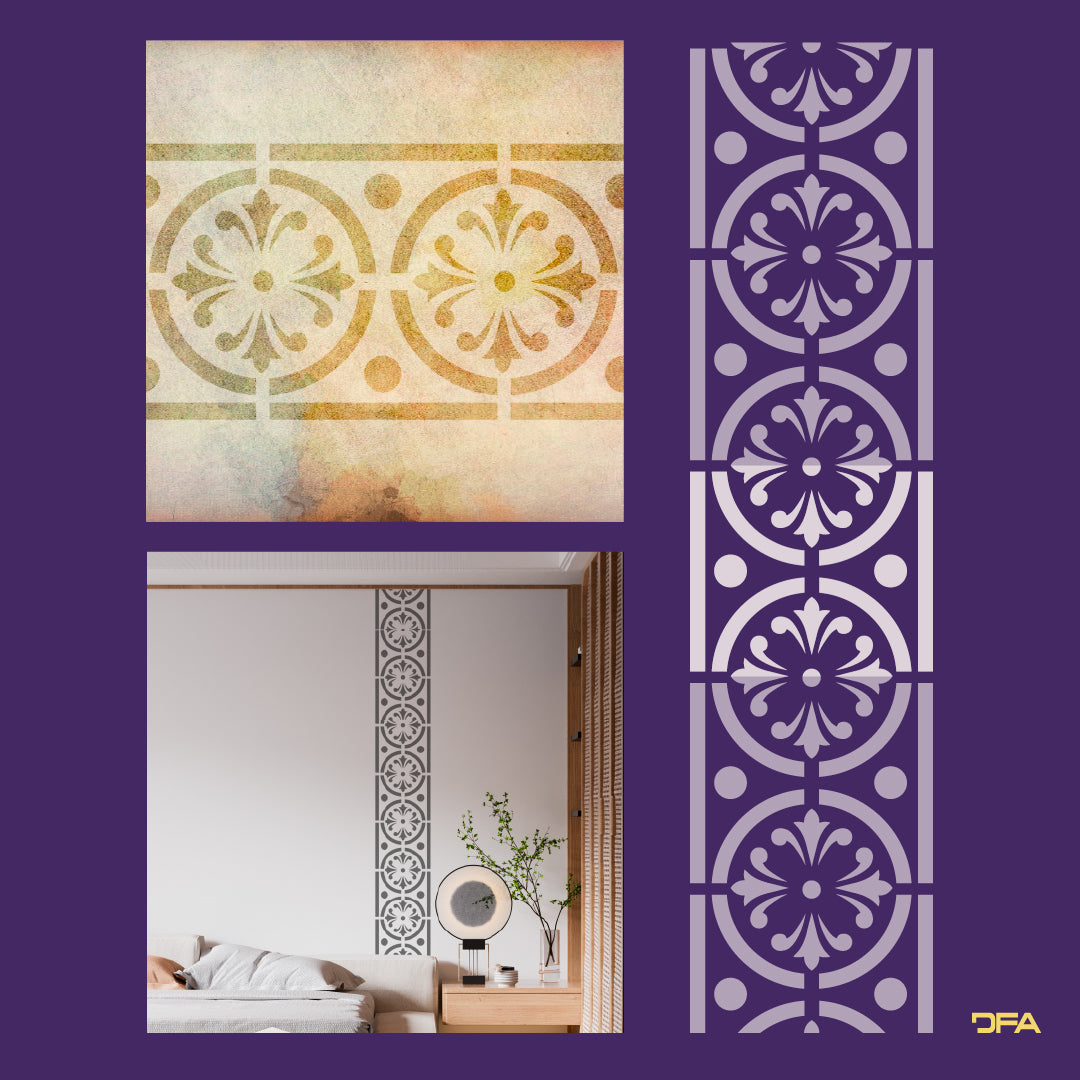 Stencil DFA Border stencil for plaster and paint 0.3-1mm (B00063)
