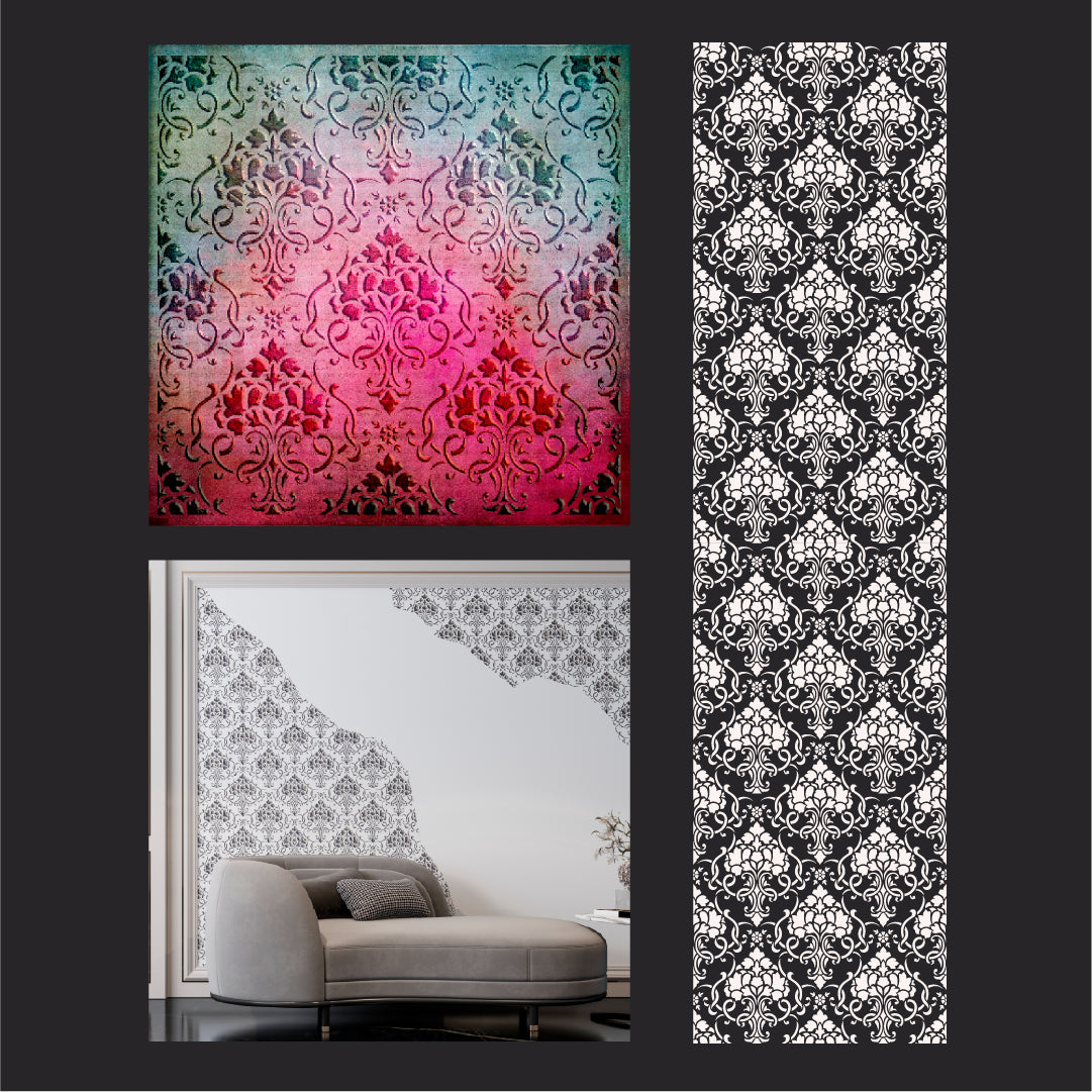 Fine Patterns DFA Damask Stencil - Update Your Interior 0.3-1mm (D00065)