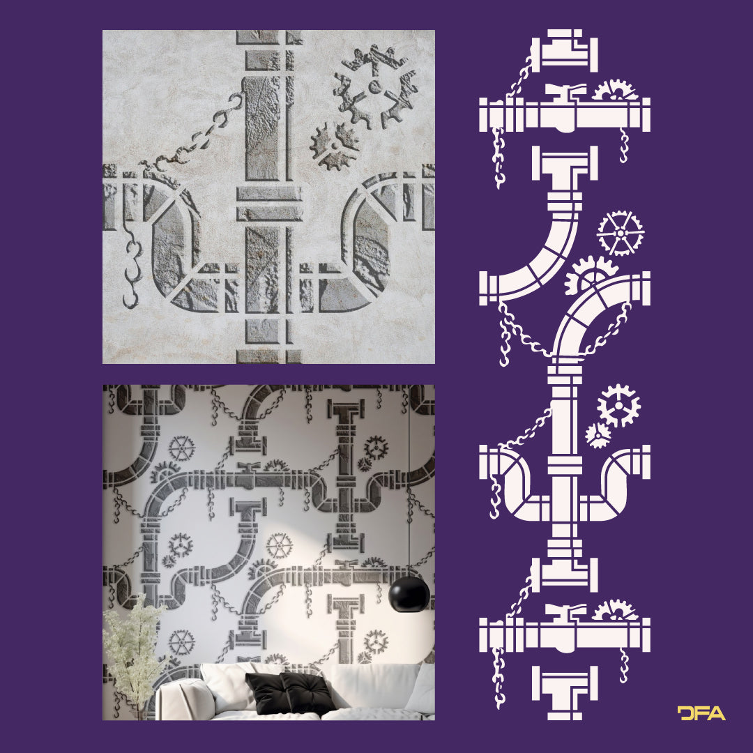 Reusable stencil DFA for decorative plaster Loft 23 (L00031)
