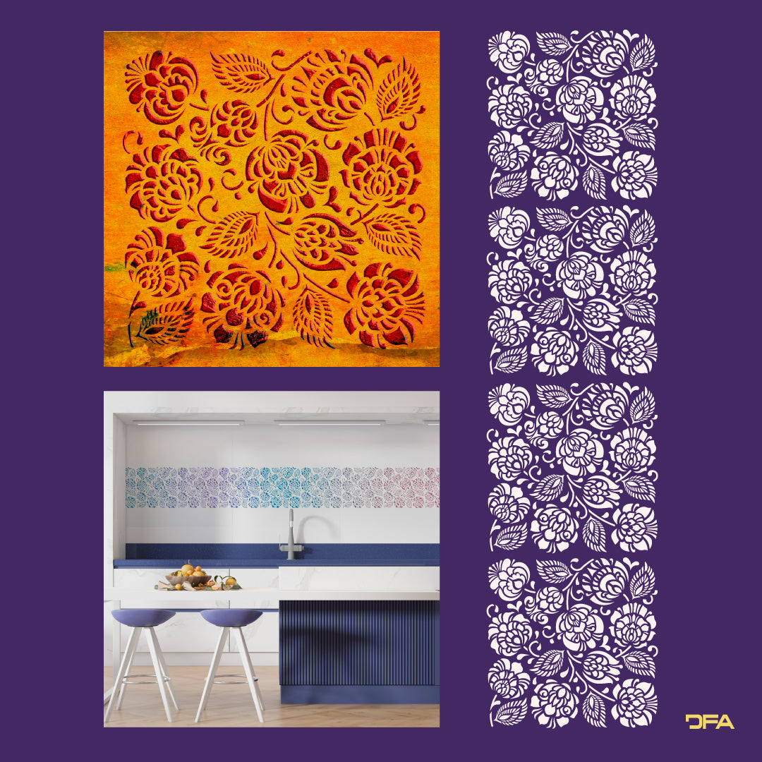 Stencil for walls nature DFA for plaster and paint 0.3-1 mm (P00157)