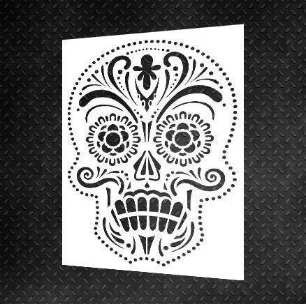 Reusable stencil DFA Skull 2 for plaster and paint 0.3-1 mm (L00005)