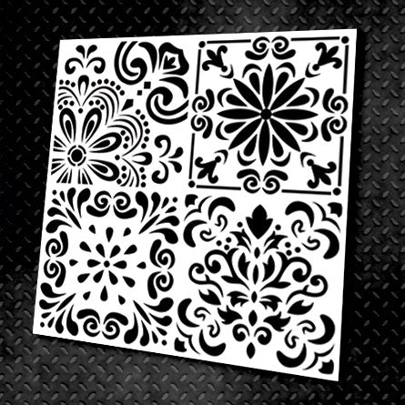 Reusable stencil for decoration DFA square pattern, for putty and paint, 0.3-1mm (K00029)