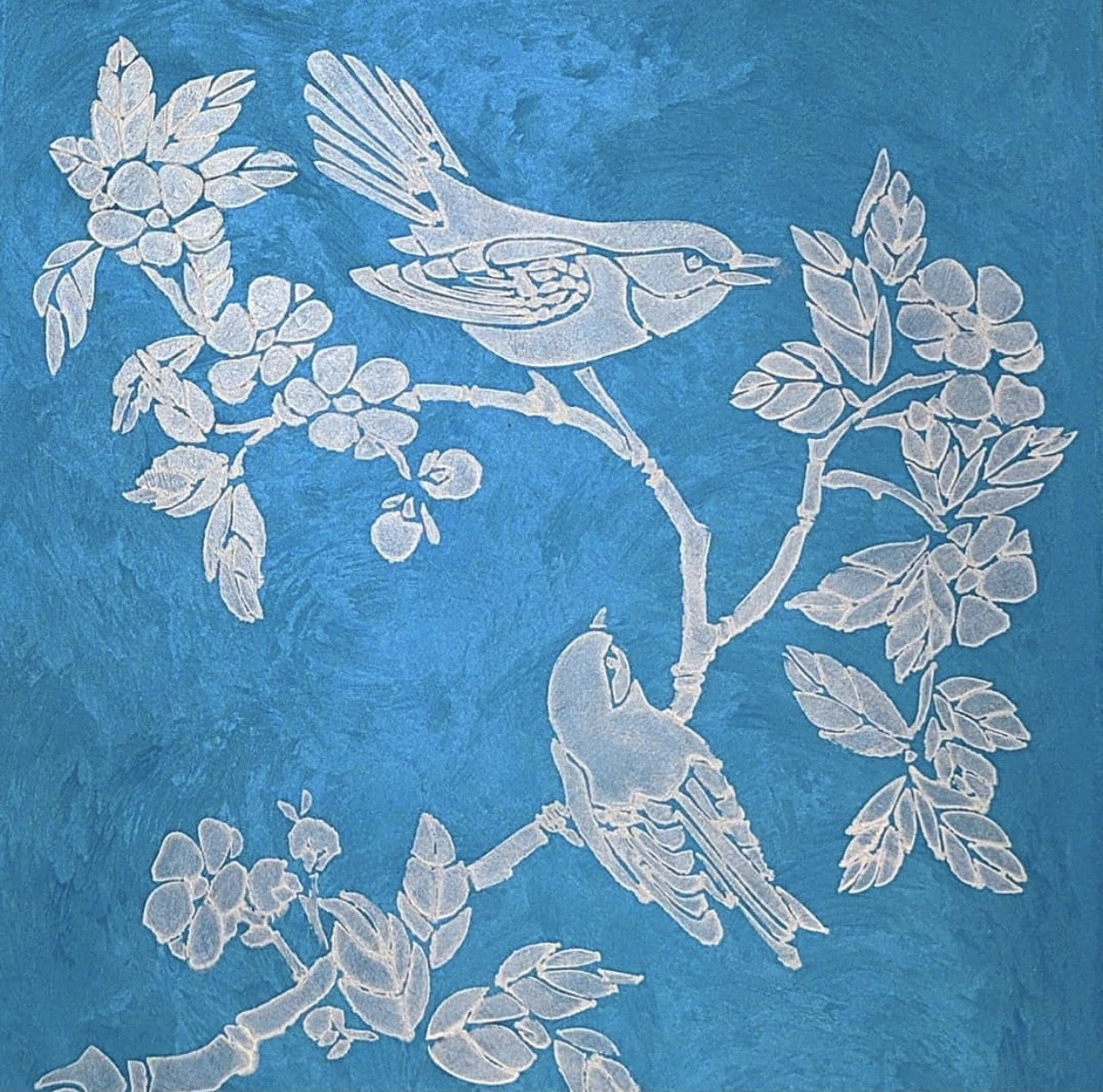 Stencil DFA for decoration Nature Birds for plaster and paint 0.3-1mm (P00012)