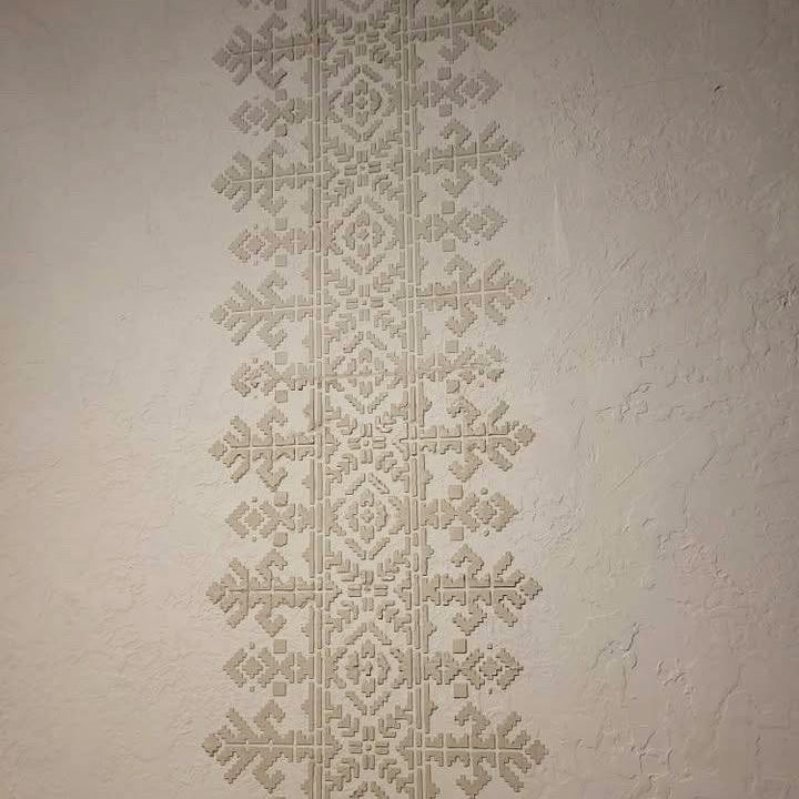 Traditional pattern Vyshyvanka for modern interior with stencil DFA 0.3-1 mm (Z00026)