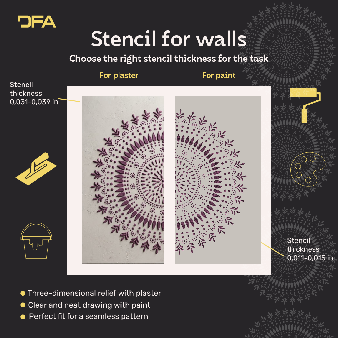 Elegant decorative accent – DFA stencil Round pattern 0.3-1 mm (C00153)