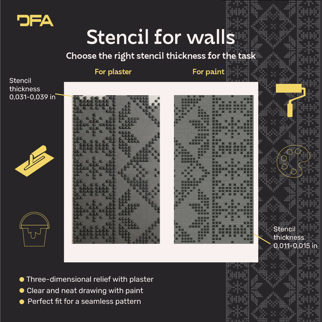 Stylish Ukrainian ornament easily with DFA Vyshyvanka stencil 0.3-1 mm (Z00091)