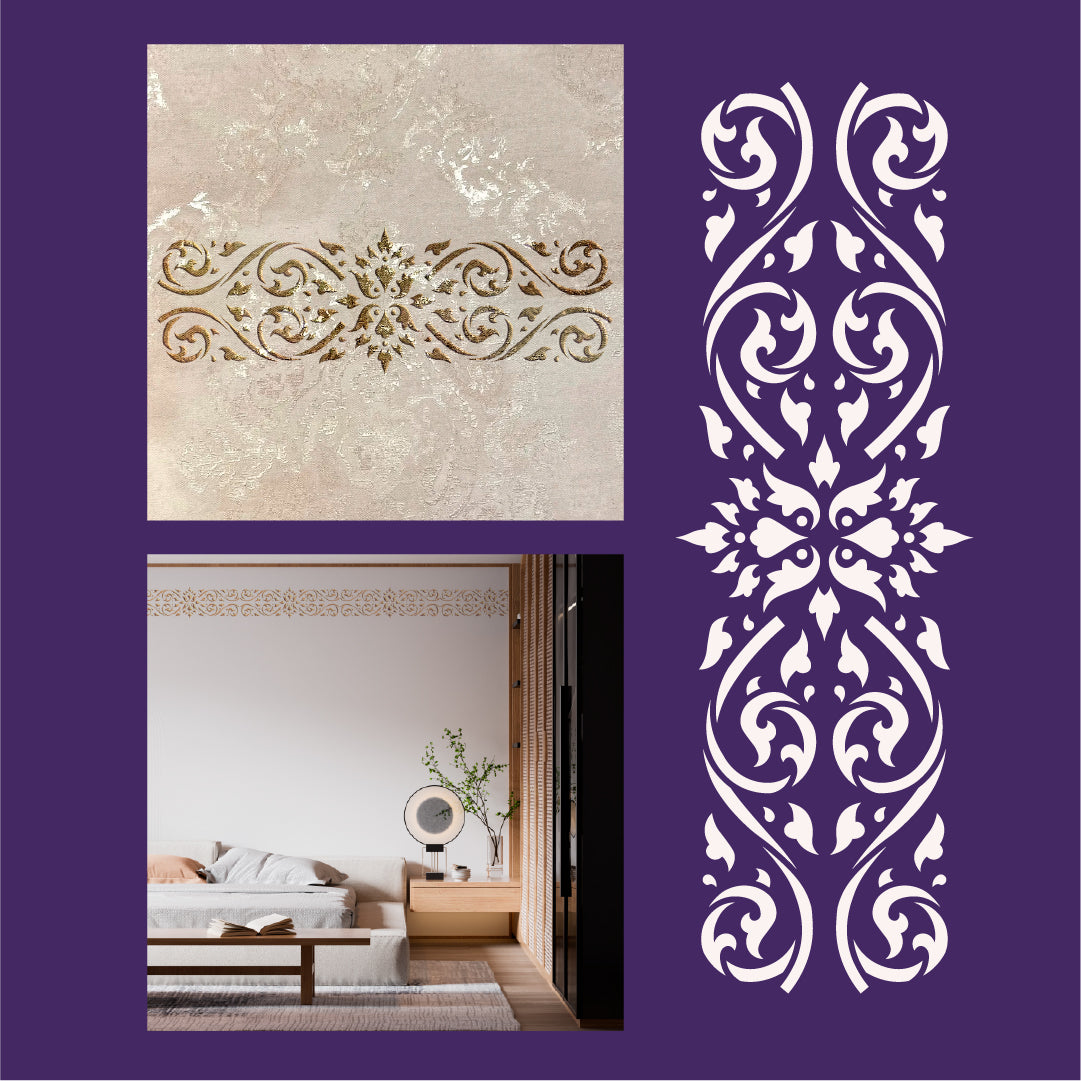 DFA stencil for border pattern - stylish decor without complications 0.3-1 mm (B00080)