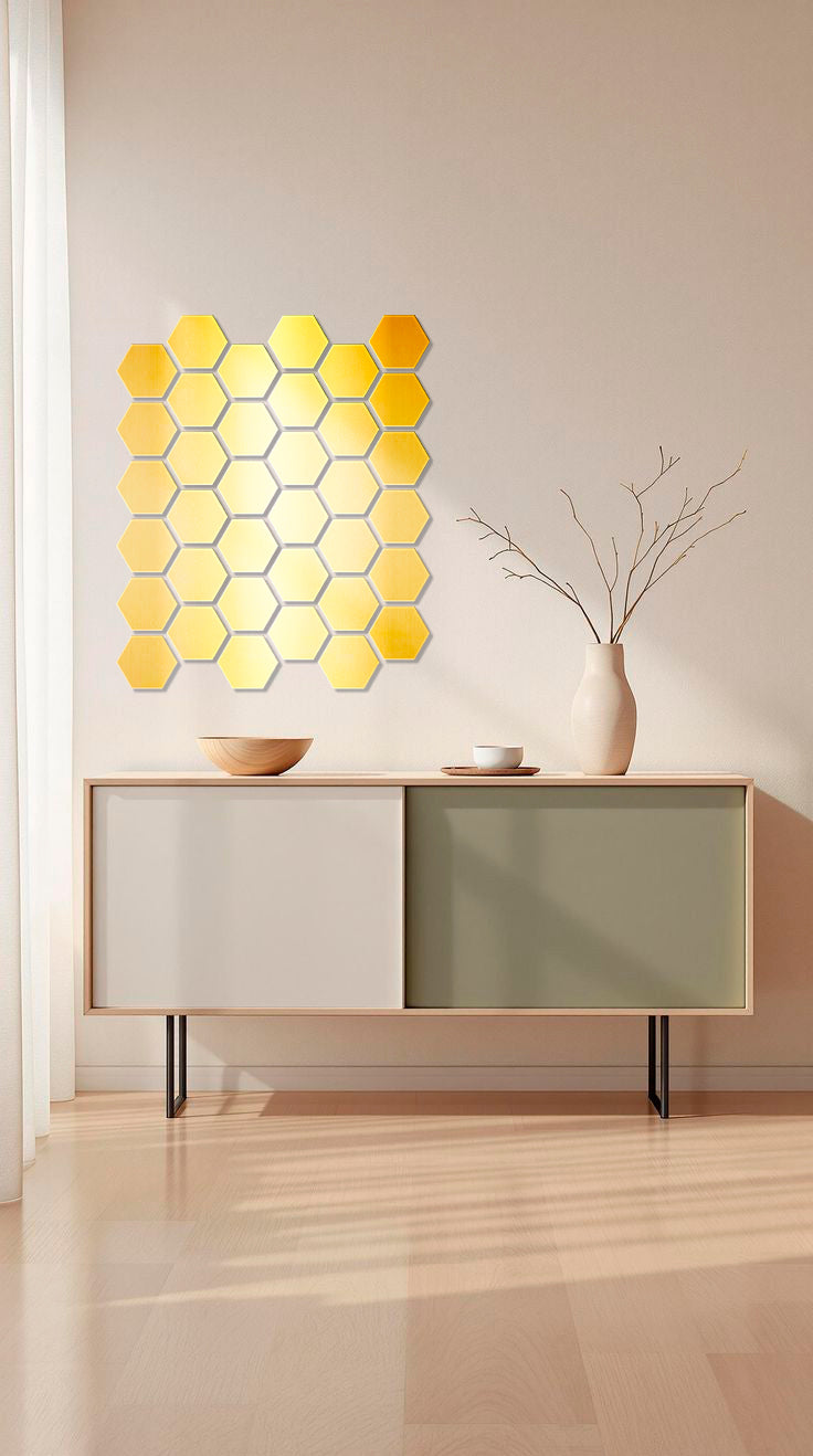 DFA Honeycomb Mirror Decor: A Modern Geometric Accent for Any Space, 18pcs/36pcs (YA00028)
