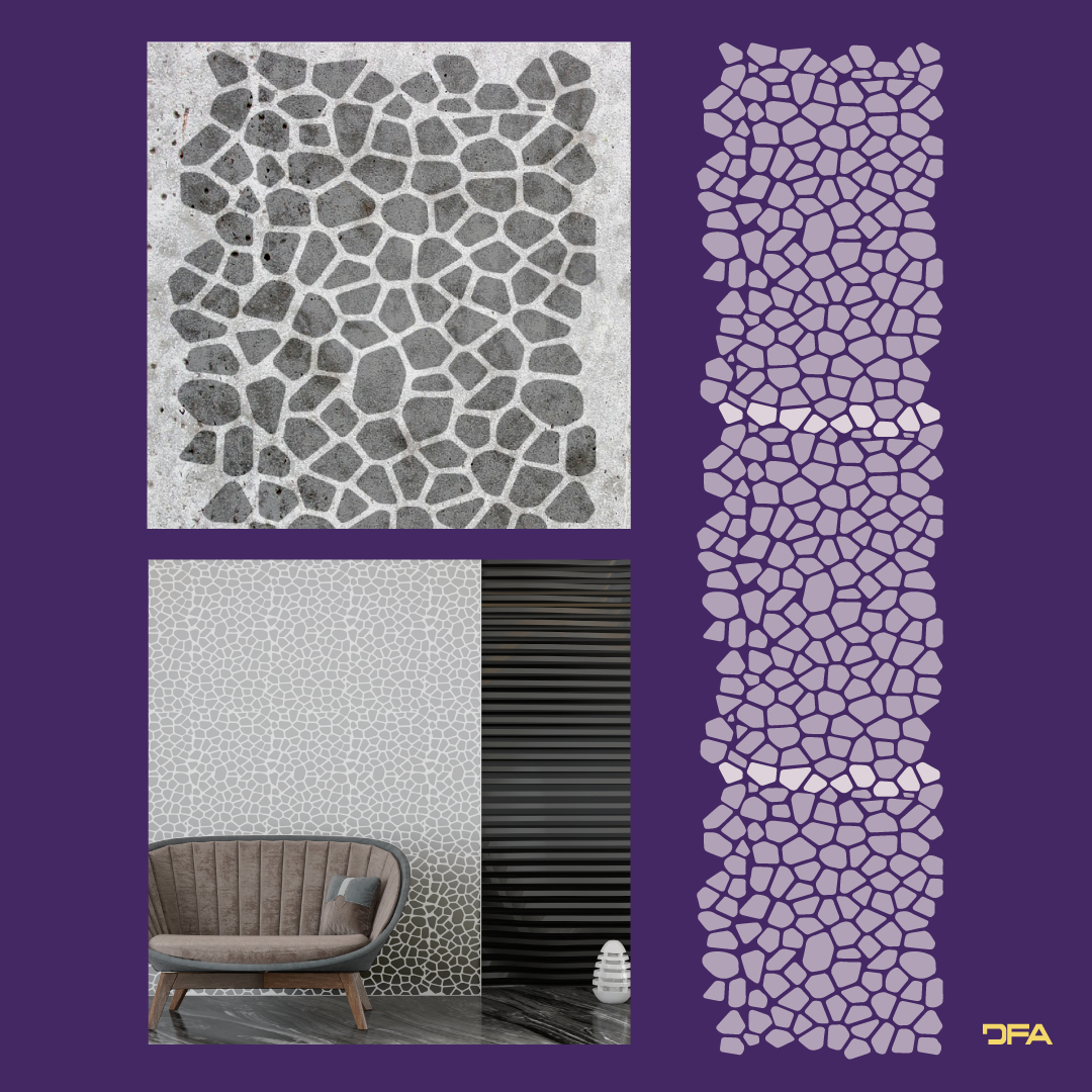 Stencil DFA Facade Wild stone reusable for decorative plaster and paint 0.3-1mm (F00013)