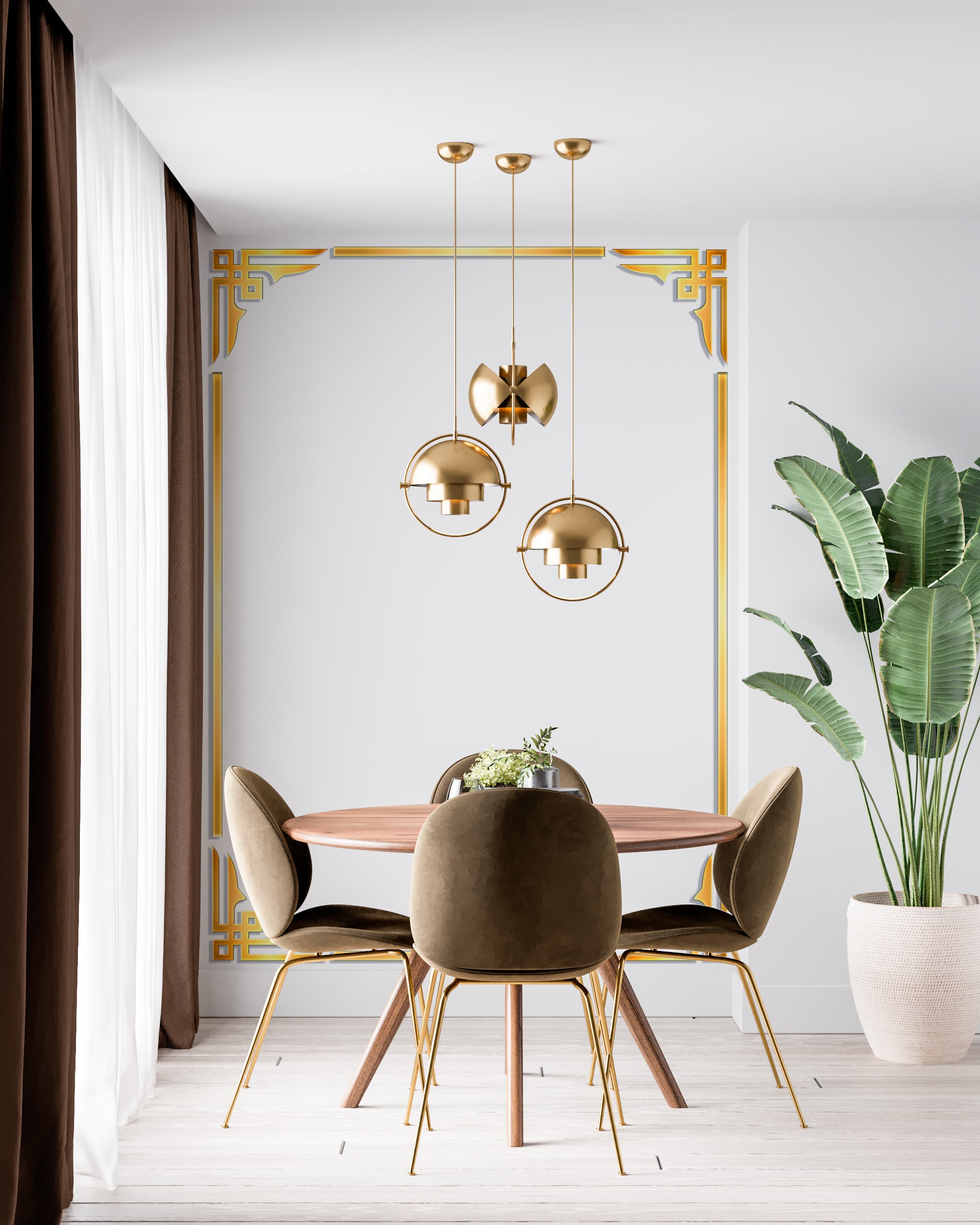 Exclusive Design: Top Quality Acrylic DFA Mirror Corner Pattern 2pcs/4pcs (YA00033)