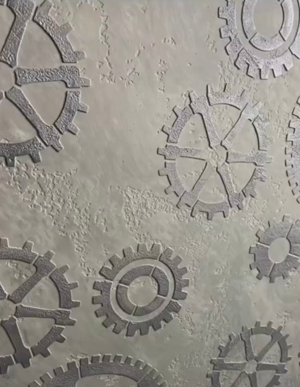 Gears on the walls - a stylish accent with a stencil DFA Loft 0.3-1 mm (L00011-d)