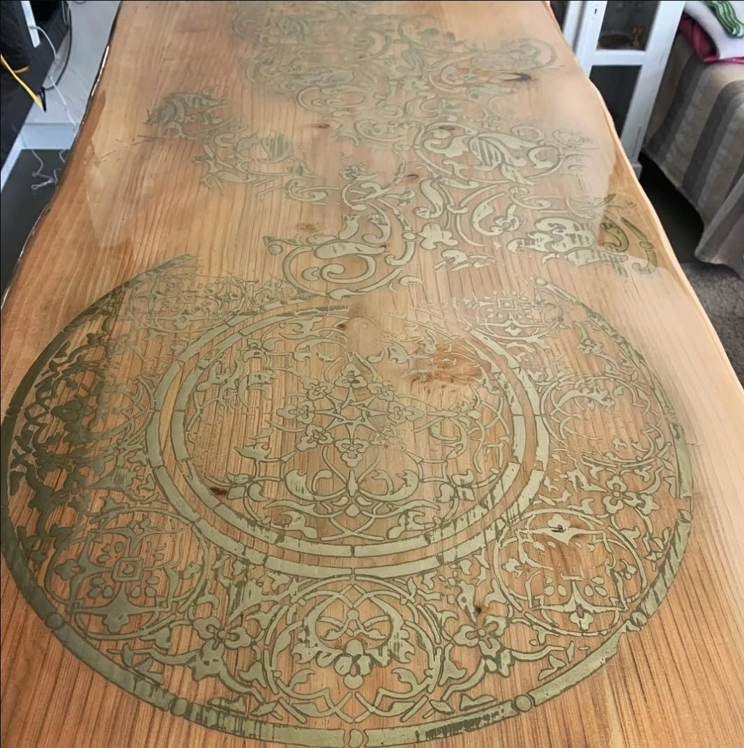 Set of stencils DFA wall decor (Eastern 21 + Round 14) for plaster and paint 0.3-1 mm (N00135)