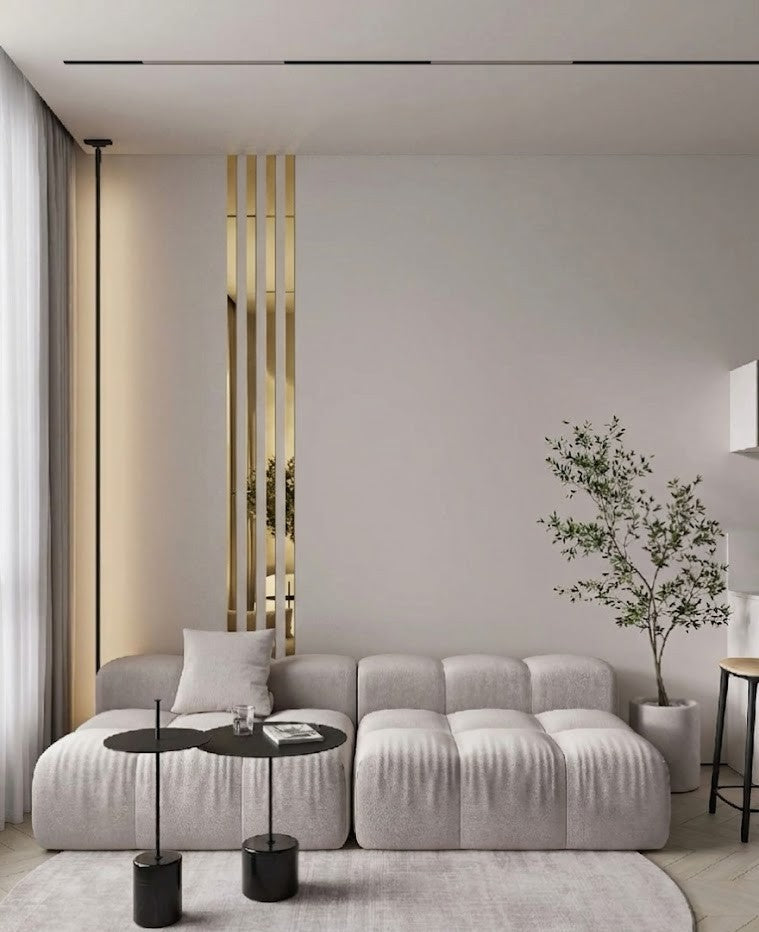 Set 2 Mirror Wall Decor Gauge Strips DFA (Golden stripes) Size 6.2m - 10/12/15/18/20/25/35/30mm (Y00002)