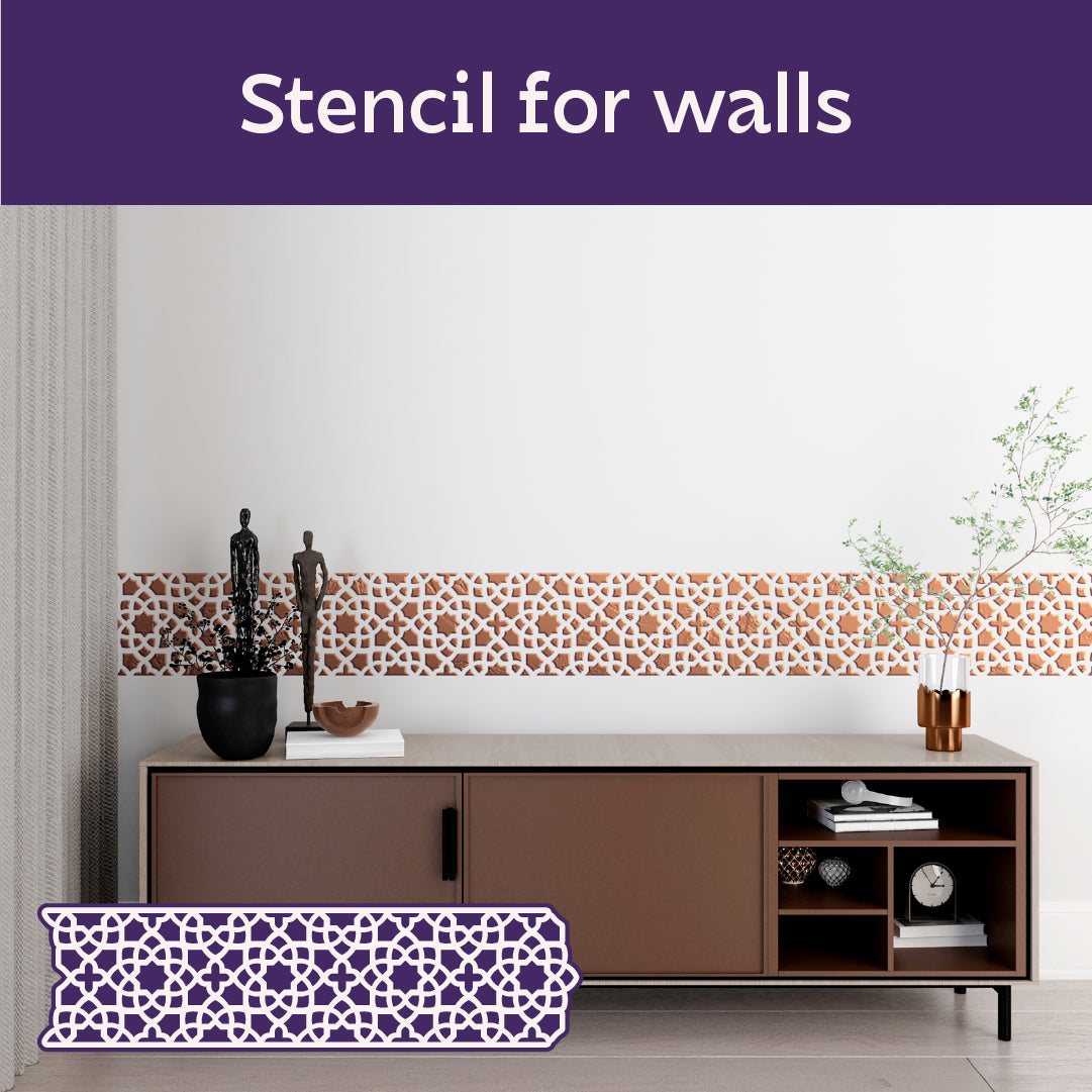 Exquisite Border: DFA Reusable Stencil - Ornament for Your Decor 0.3-1mm (B00082)