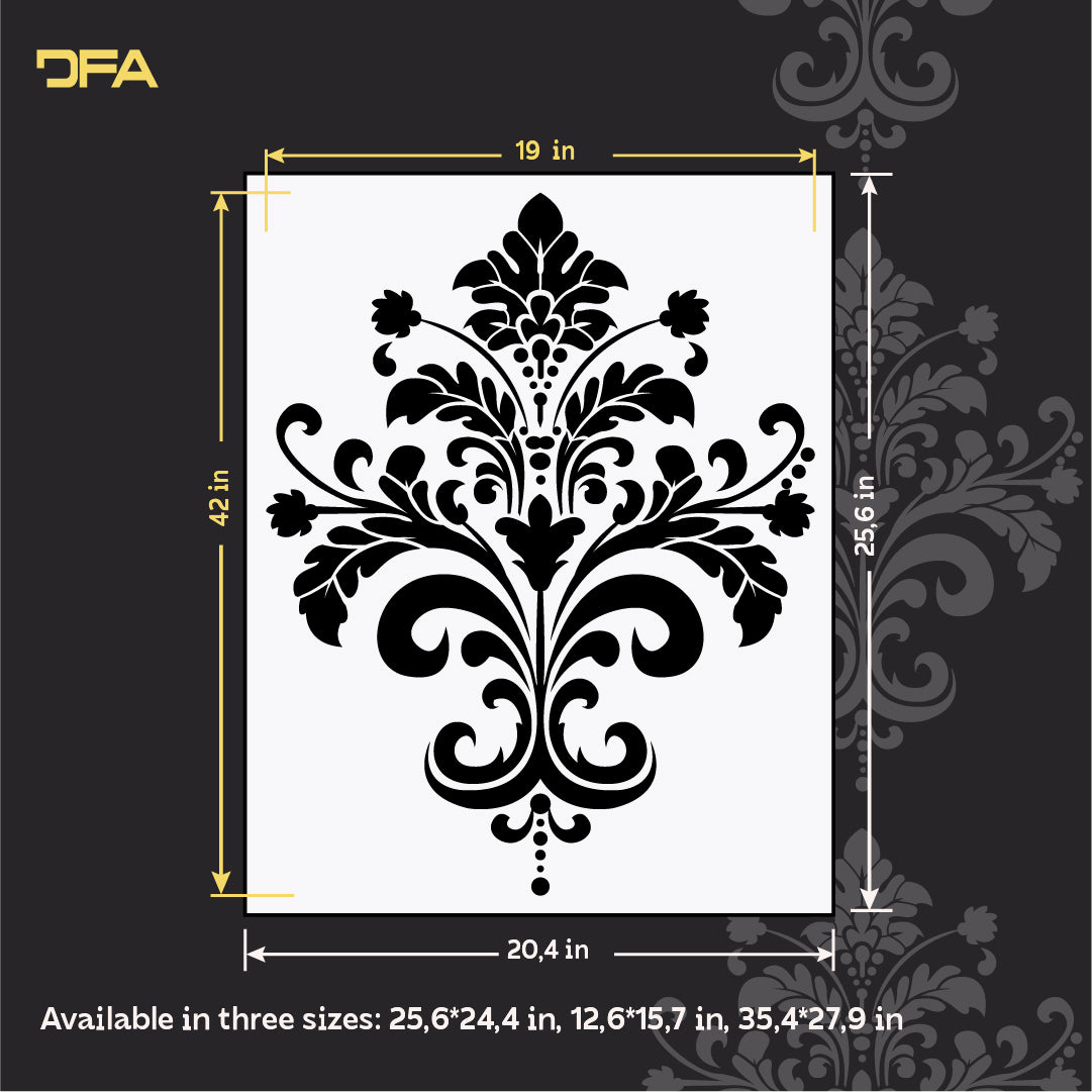 The luxury of the East in your home: Original Damascus DFA stencil for wall decor 0.3-1 mm (D00072)